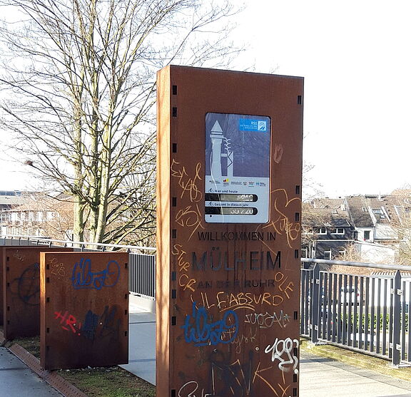 Die Zählstelle am Radschnellweg in Mülheim an der Ruhr